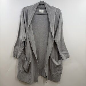Pact Airplane Wrap Cardigan Organic Cotton L/XL Gray Boho Cozy